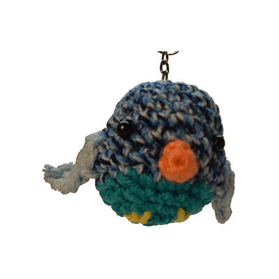 Llavero Parajo Azul Amigorumi